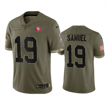 Maillot San Francisco 49ers Deebo Samuel 19 Olive 2022 Salute To Service Limited - Homme Maillot San Francisco 49ers Deebo Samuel 19 Olive 2022 Salute To Service Limited - Homme